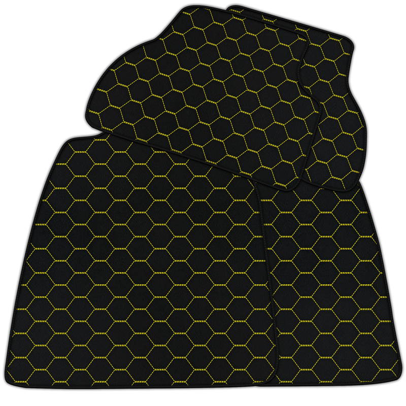 Customizable Leather Floor Mats with Symmetrical Hex Pattern for Audi A8 D5 Long (2017-2023)