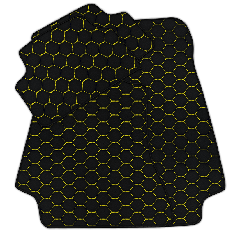 Customizable Leather Floor Mats with Symmetrical Hex Pattern for Mercedes Benz CLC-Class CL203 (2008-2011)