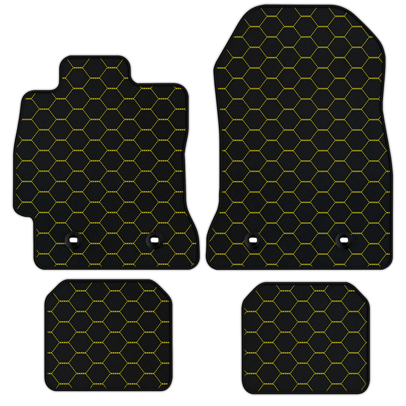 Customizable Leather Floor Mats with Symmetrical Hex Pattern for Subaru BRZ (2012-2021)
