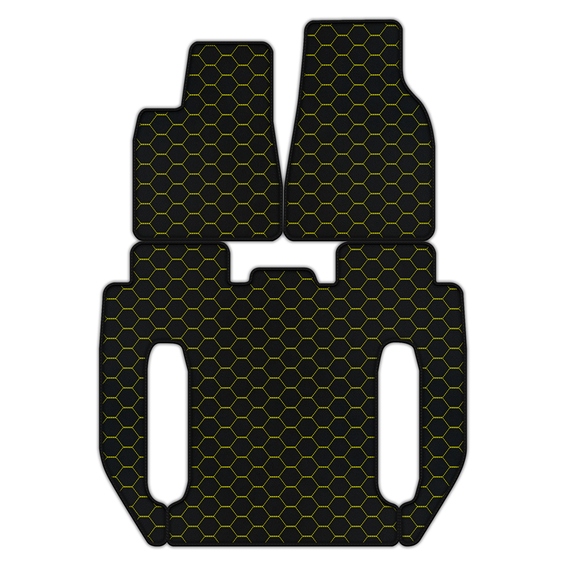 Customizable Leather Floor Mats with Symmetrical Hex Pattern for Tesla Model X - 6 Seats (2016-2025)