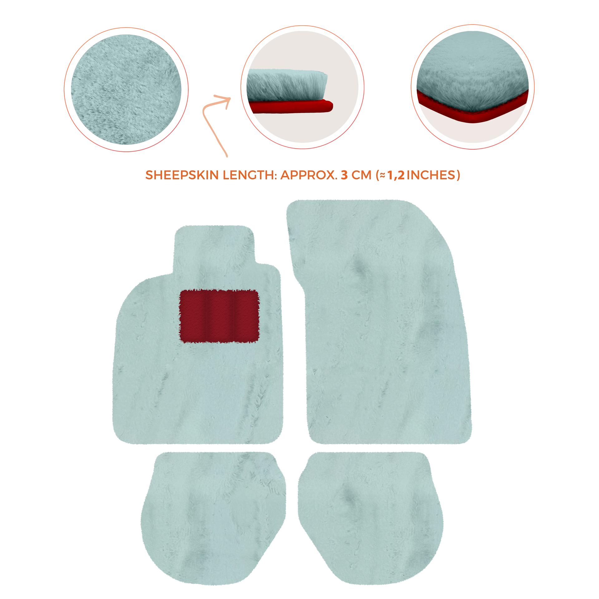 Customizable Leather Floor Mats with Square Pattern for Porsche 911 - 993 (1994-1998) - AutoWin