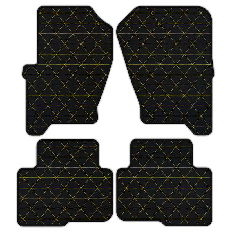 Anpassbare Fußmatten aus Leder mit Dreiecksmuster für Land Rover Discovery (2004-2009)