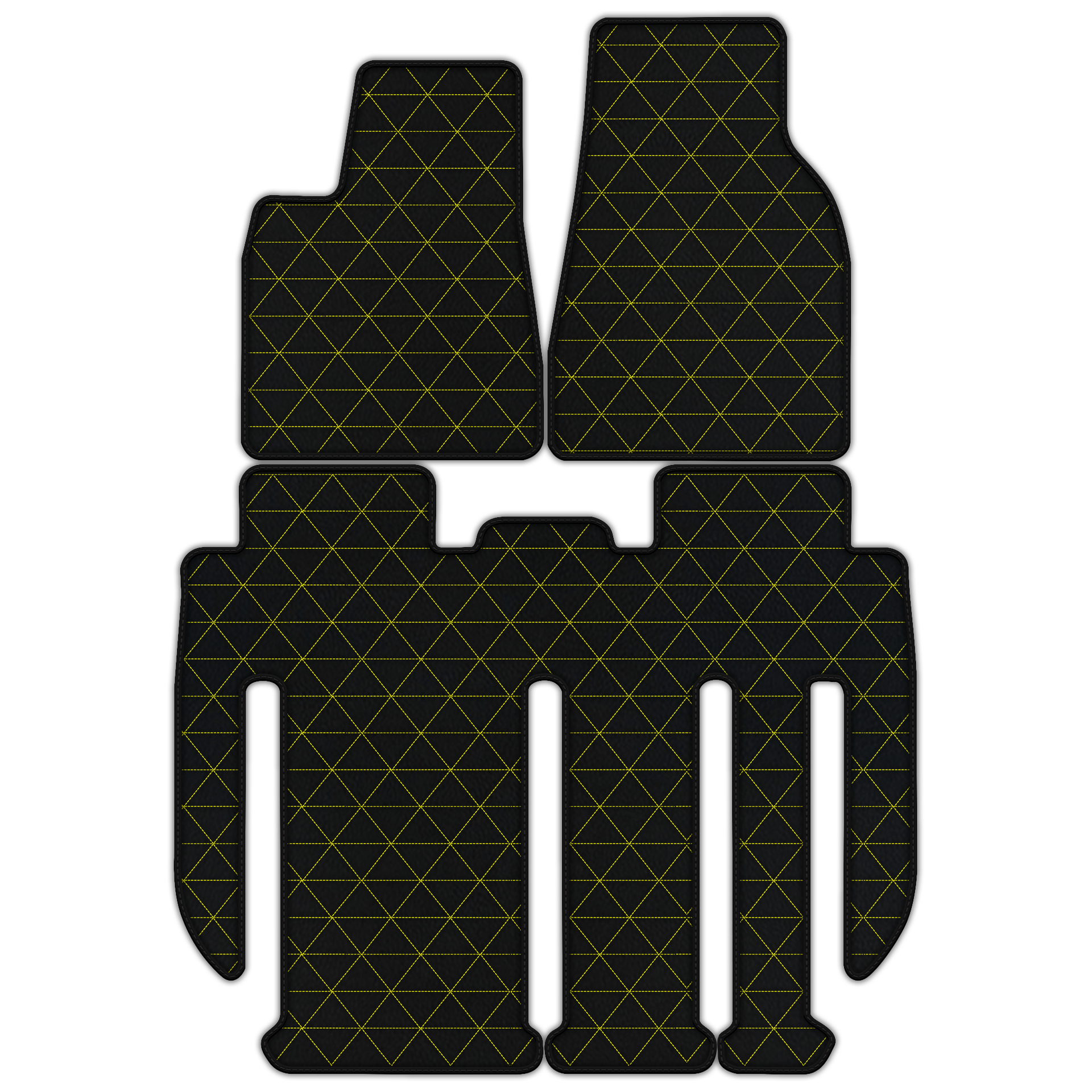 Customizable Leather Floor Mats with Triangle Pattern for Tesla Model X - 7 Seats (2017-2025)