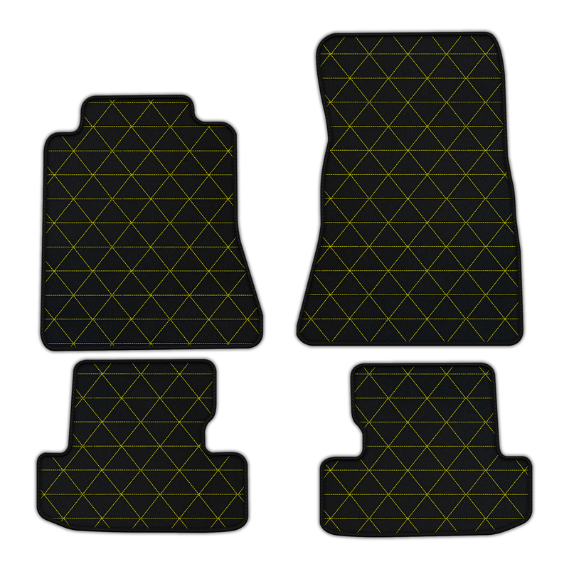 Customizable Leather Floor Mats with Triangle Pattern for Ford Mustang VI (2015-2023)