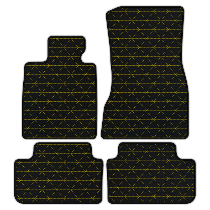 Customizable Leather Floor Mats with Triangle Pattern for BMW M5 G90 (2023-2026) Sedan