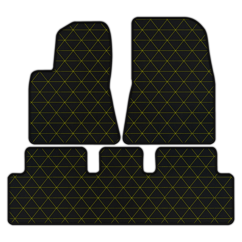 Customizable Leather Floor Mats with Triangle Pattern for Tesla Model 3 (2017-2023)