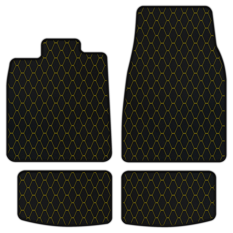 Customizable Leather Floor Mats with Vertical Hex Pattern for Porsche Taycan (2019-2023)