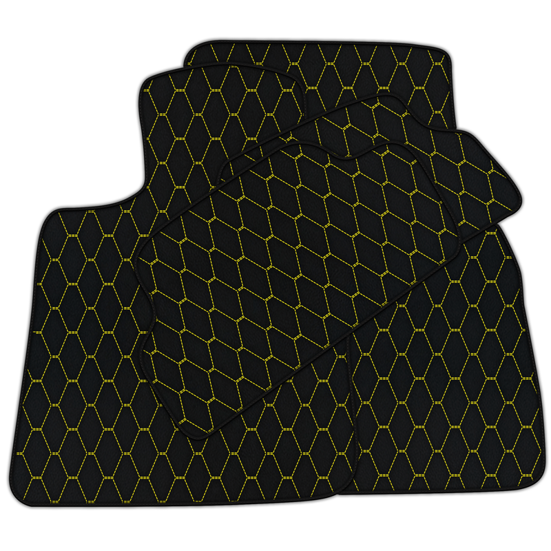 Customizable Leather Floor Mats with Vertical Hex Pattern for Mini Clubman F54 (2015-2019)