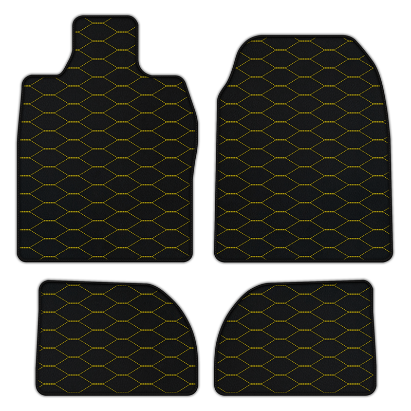 Customizable Leather Floor Mats with Viper Hex Pattern for Porsche 924 (1976-1988)