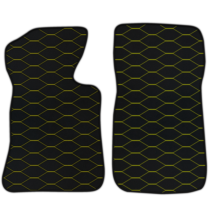 Customizable Leather Floor Mats with Viper Hex Pattern for Chevrolet Corvette C2 (1963-1967)
