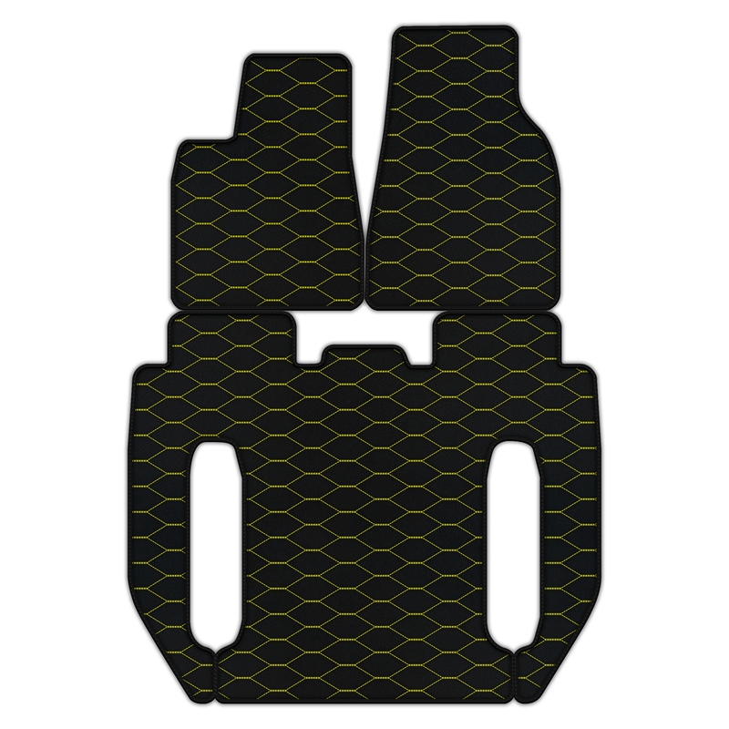 Customizable Leather Floor Mats with Viper Hex Pattern for Tesla Model X - 6 Seats (2016-2025)