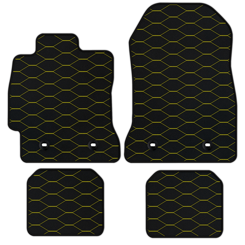 Customizable Leather Floor Mats with Viper Hex Pattern for Subaru BRZ (2012-2021)