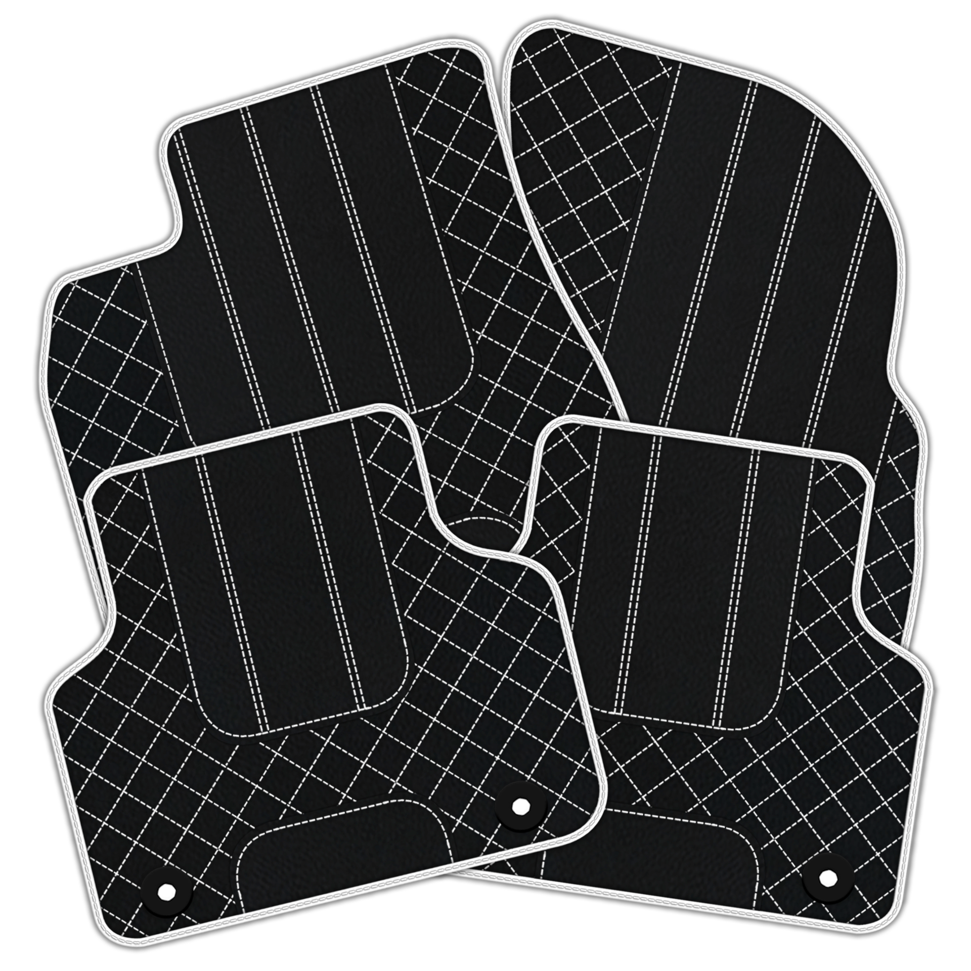 Premium Black Leather Floor Mats for Rolls Royce Shadow (1965-1977)