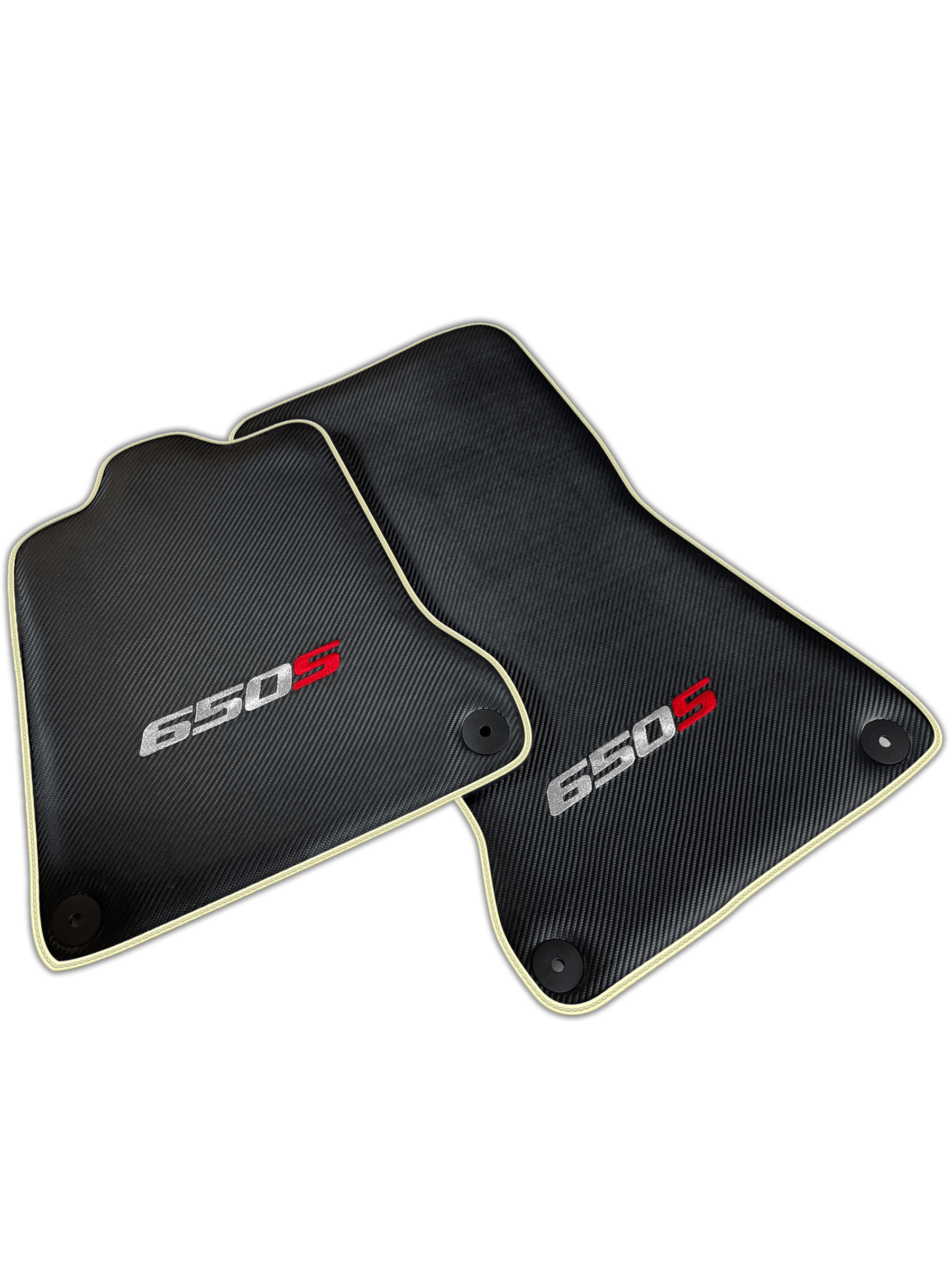 Carbon Fiber Black Floor Mats for McLaren 650S | Various Trim Colors