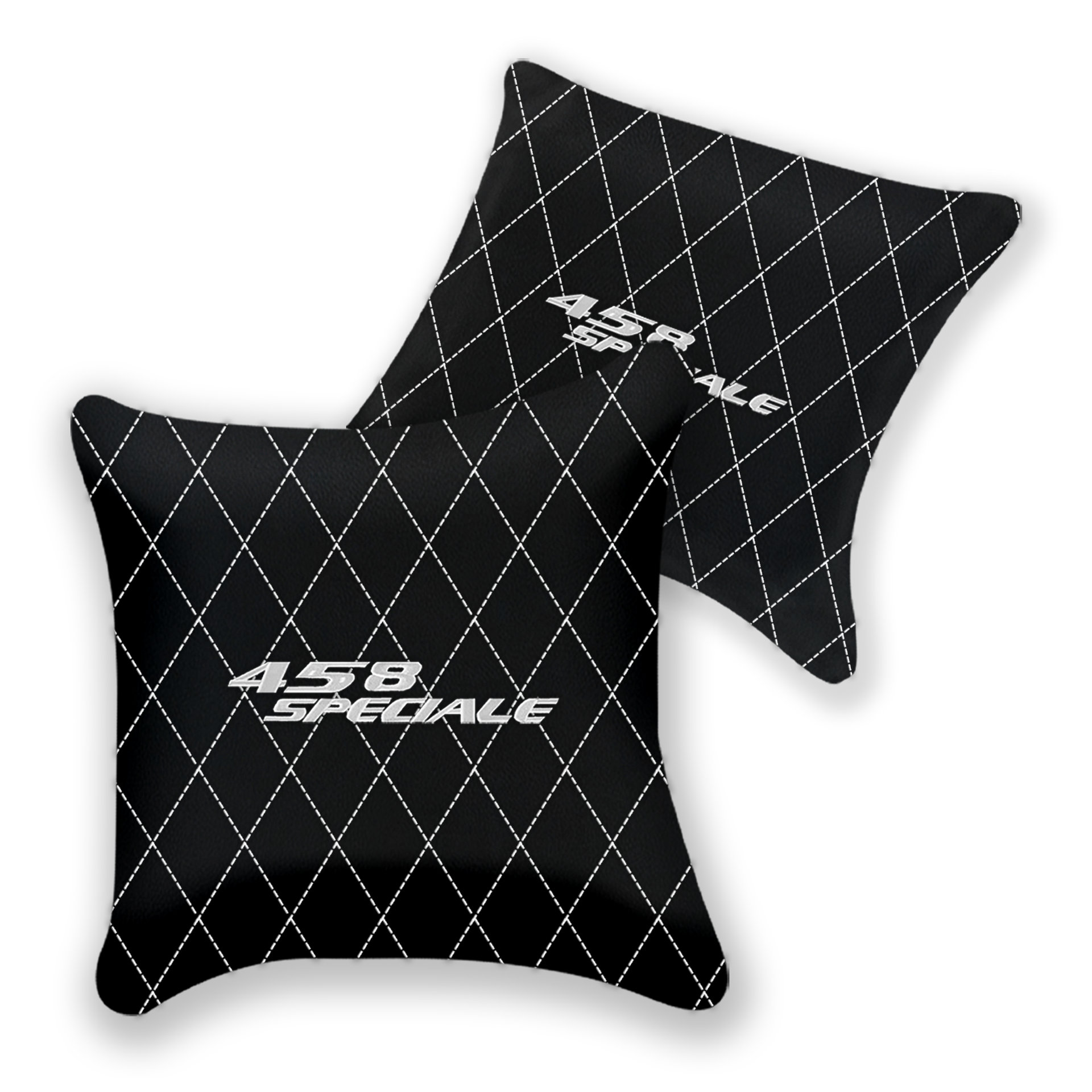 Customizable Black Leather Pillows for Ferrari 296 GTS | Set of 2