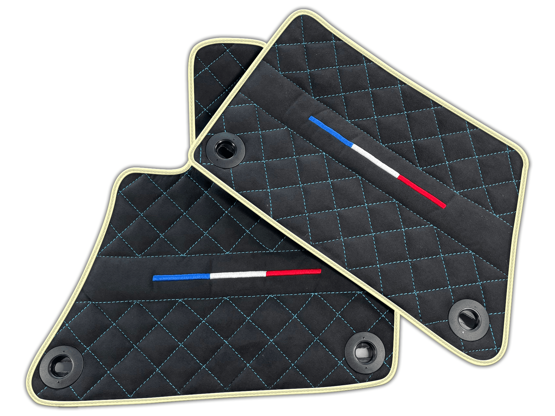 Black Floor Mats for Bugatti Veyron Leather | Various Trim Colors