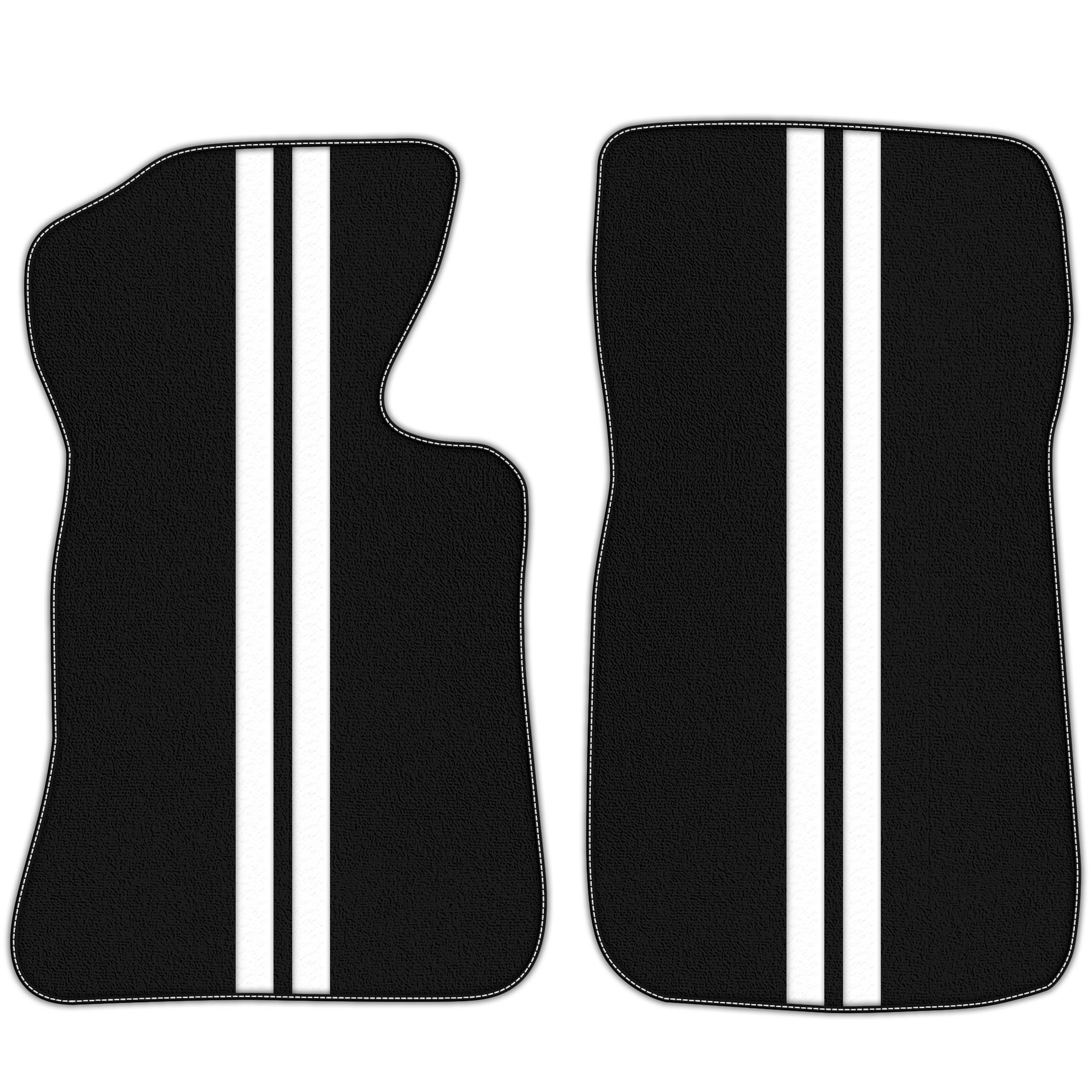 Black Floor Mats with Leather Line for Chevrolet Corvette C2 (1963-1967) - Various Colors