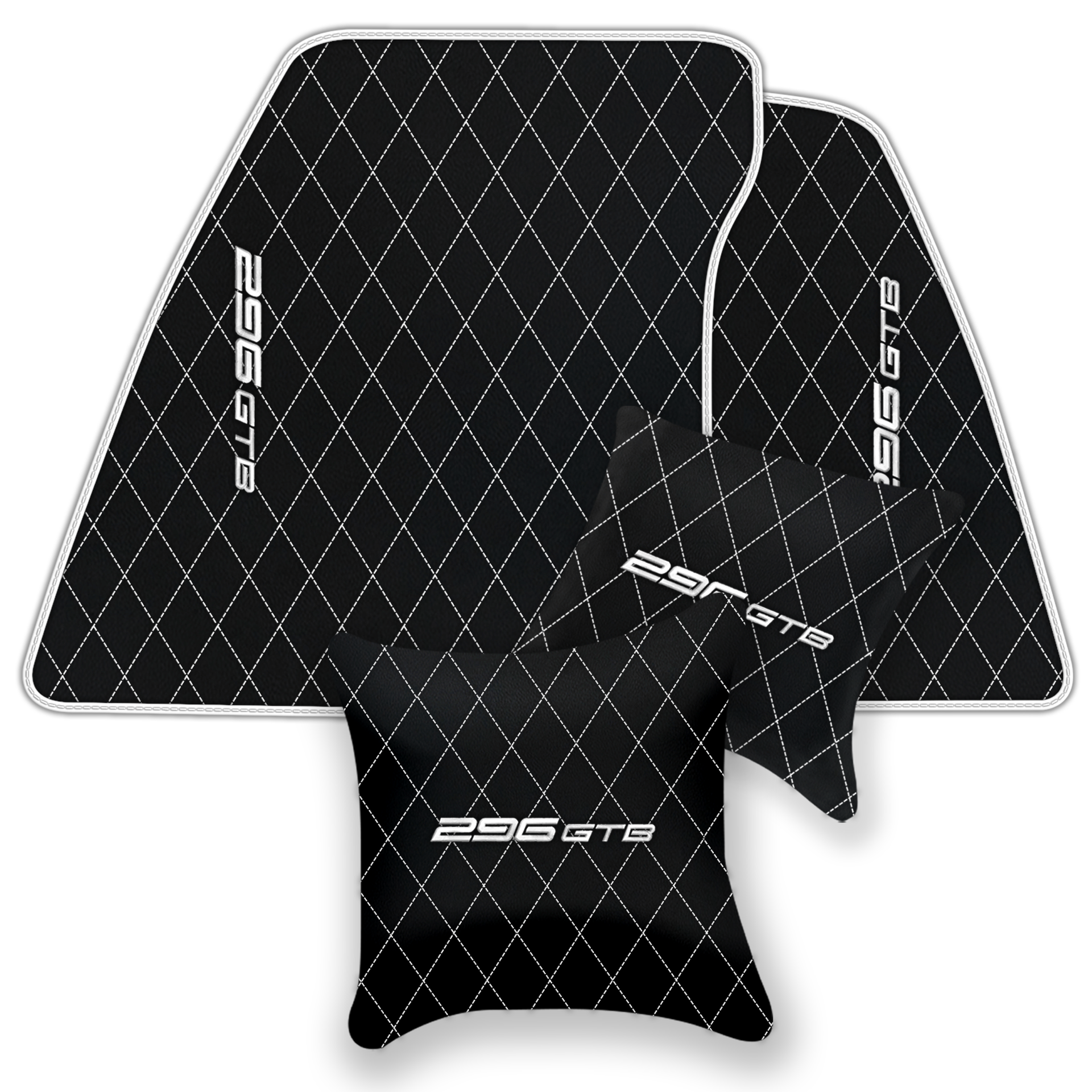 Premium Custom Black Leather Floor Mats for Ferrari FF (2011-2016)