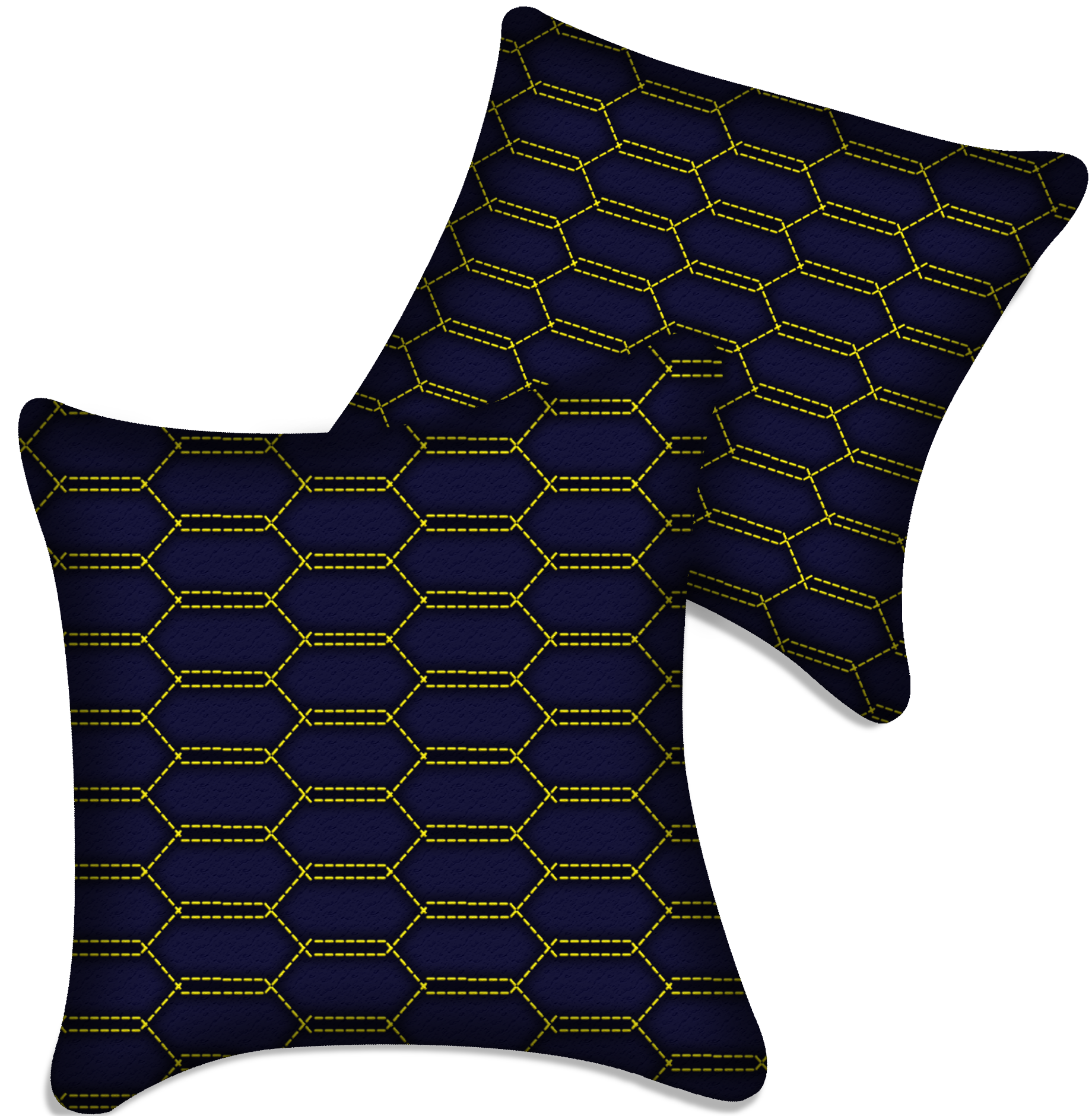 Customizable Dark Blue Leather Pillows Set of 2 for All Vehicles