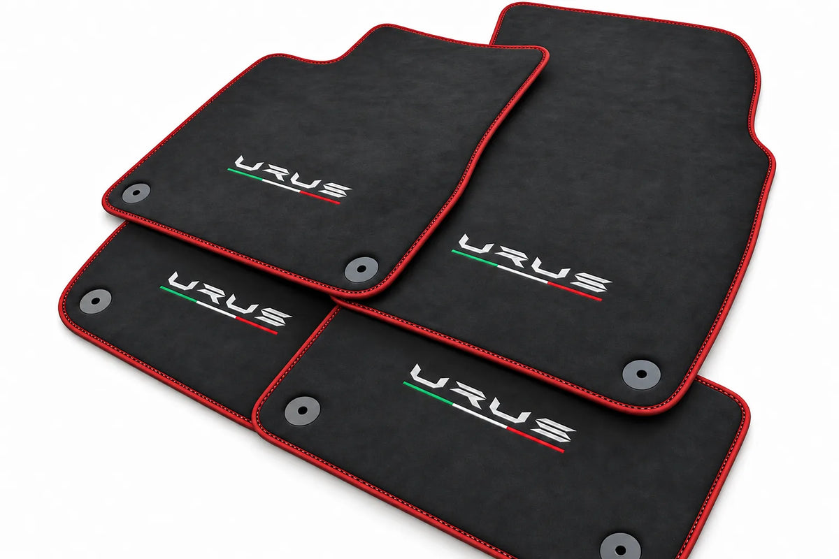 Alcantara Floor Mats For Lamborghini Urus Red trim