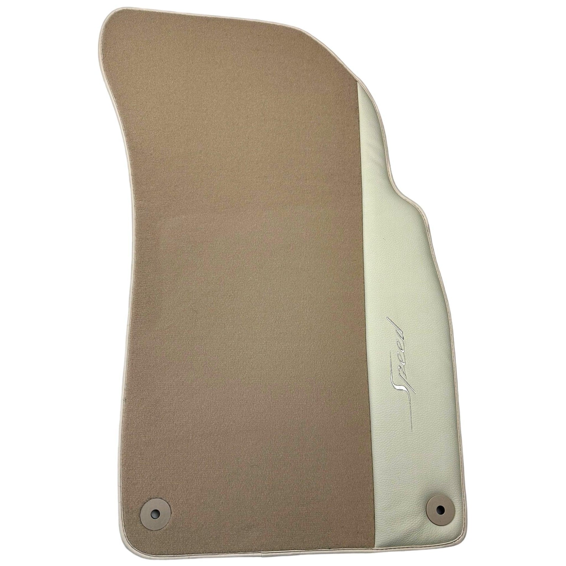 Beige Floor Mats for Bentley Flying Spur (2005-2013) with Leather - AutoWin