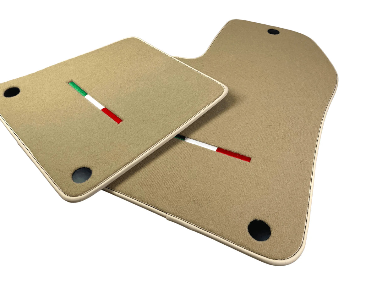 Beige Floor Mats For Ferrari 599 Coupe 2006-2012 Italian Edition - AutoWin