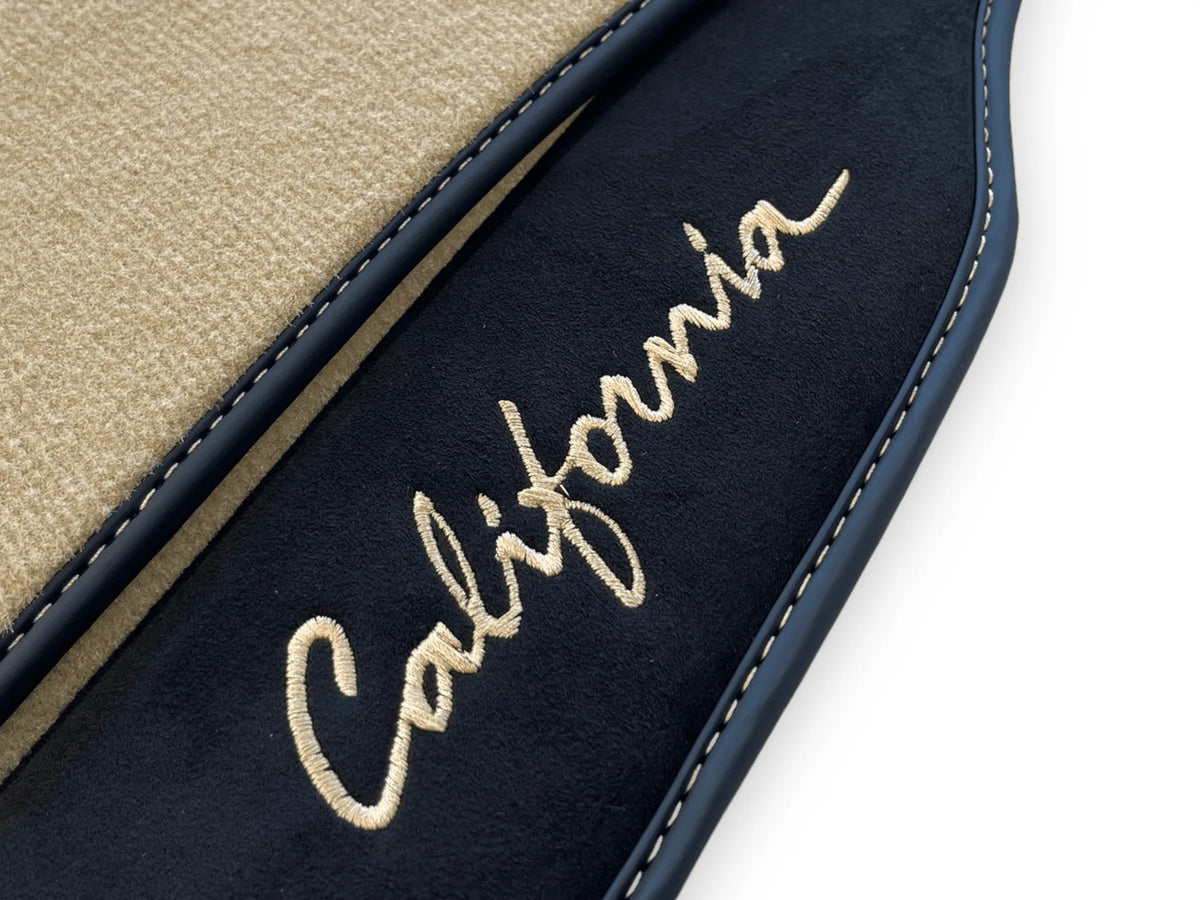 Beige Floor Mats For Ferrari California 2008-2014 With Alcantara - AutoWin