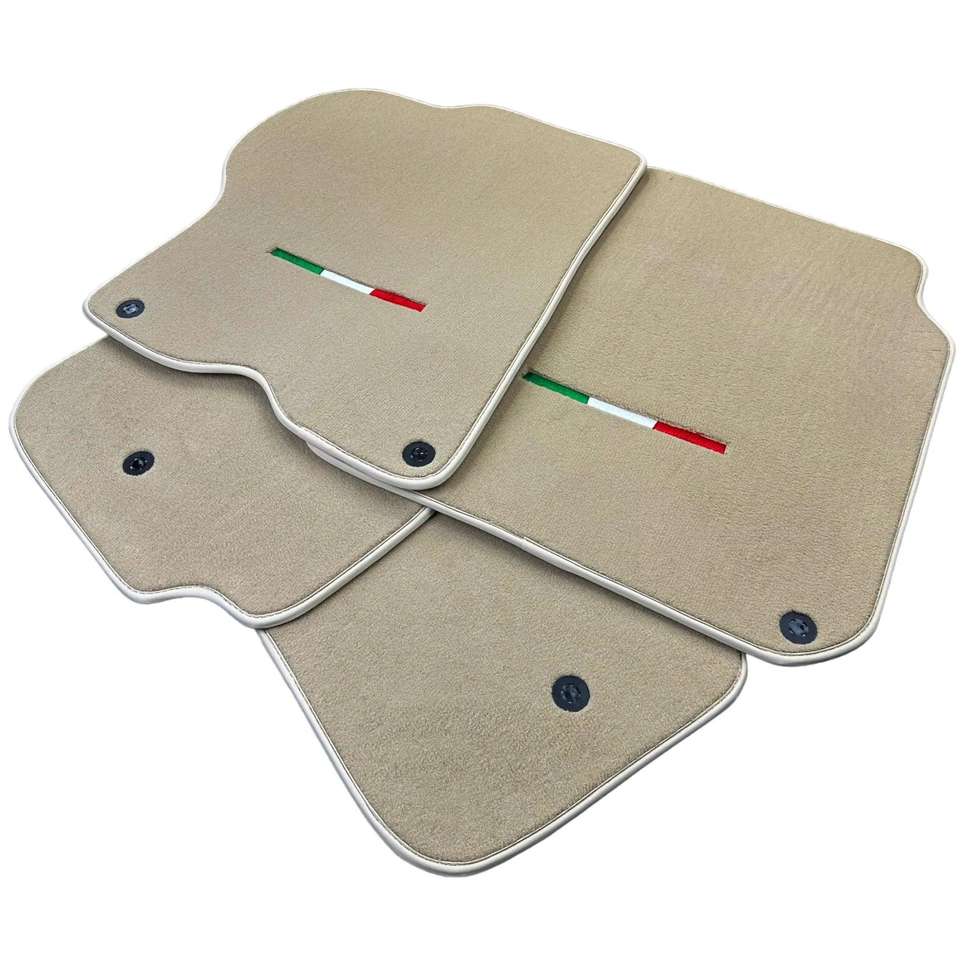 Beige Italian Edition Floor Mats for Ferrari GTC4 Lusso (2016-2023)