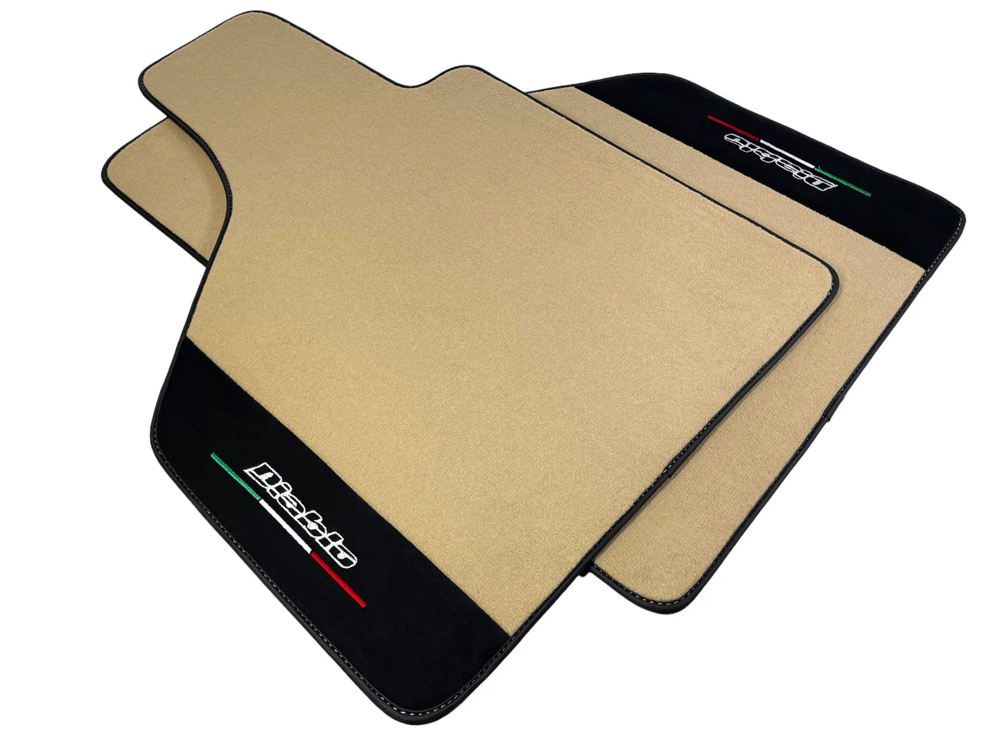 Beige Floor Mats for Lamborghini Diablo 1990-2001 With Alcantara Leather - AutoWin