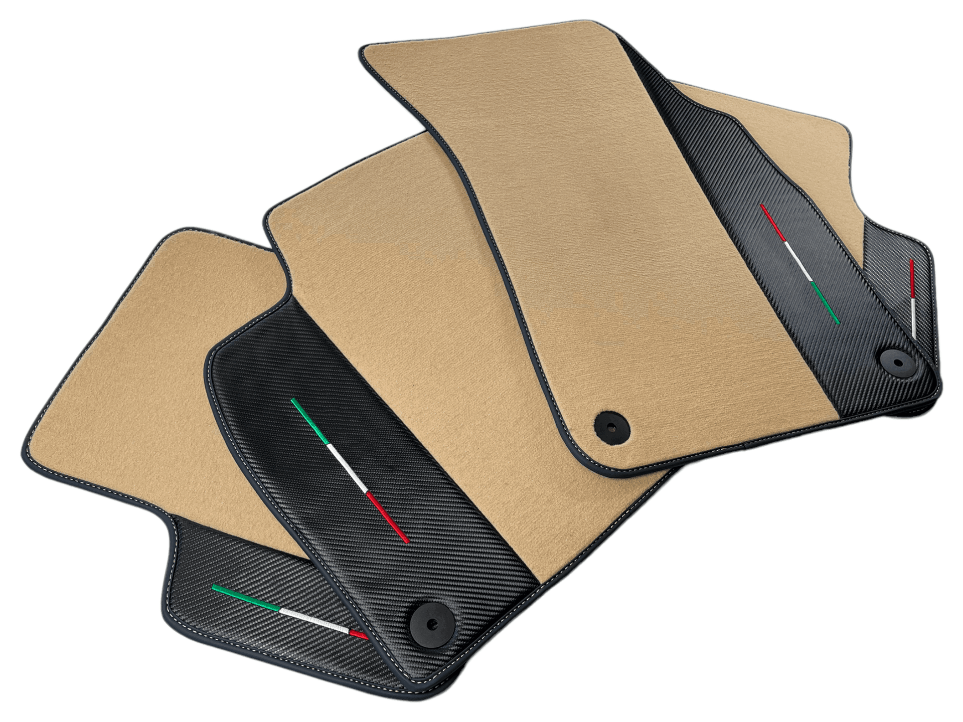 Beige Floor Mats For Lamborghini Urus Performante With Carbon Leather - AutoWin