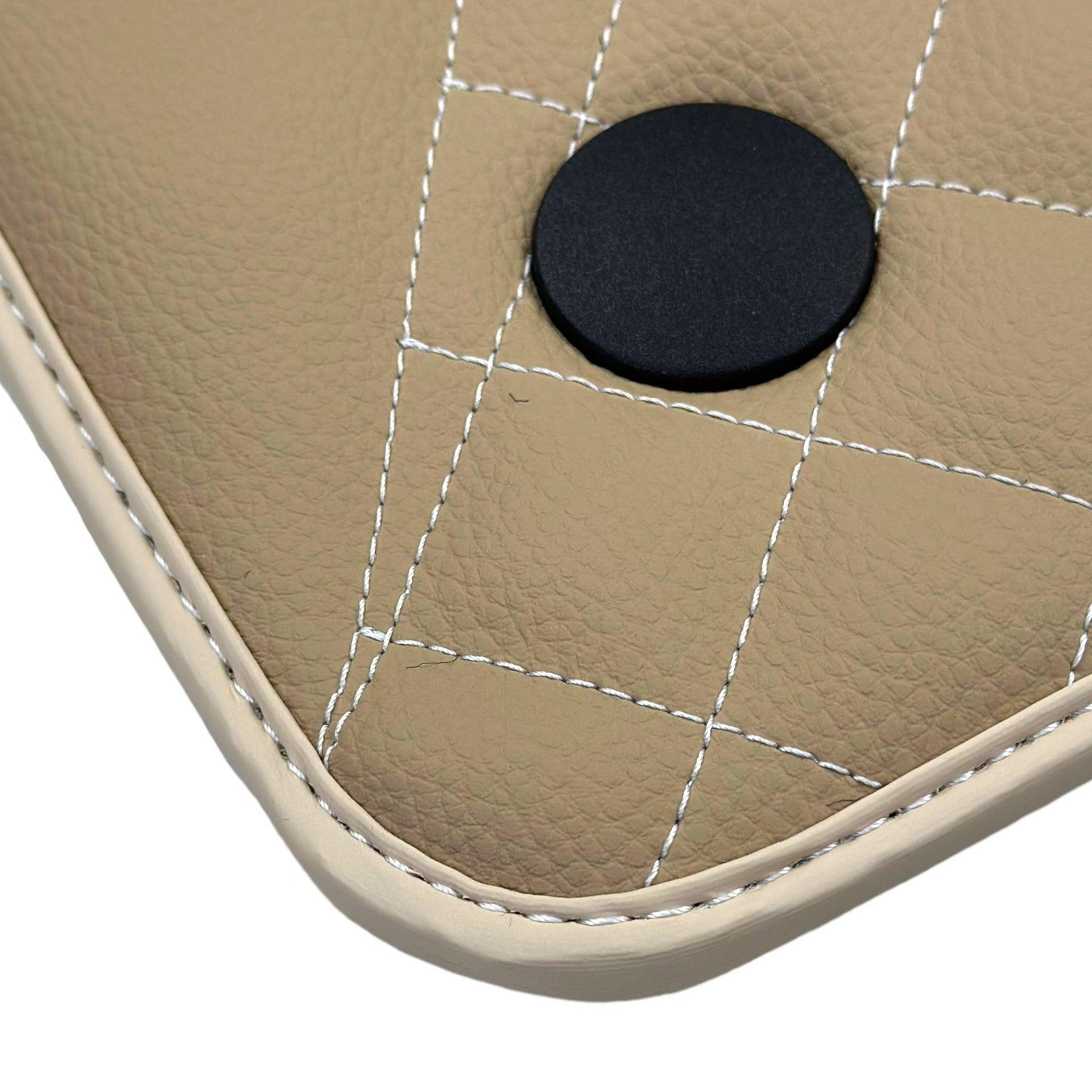 Beige Leather Floor Mats for Mercedes-Benz W463 (2008-2018) ER56 Design - AutoWin