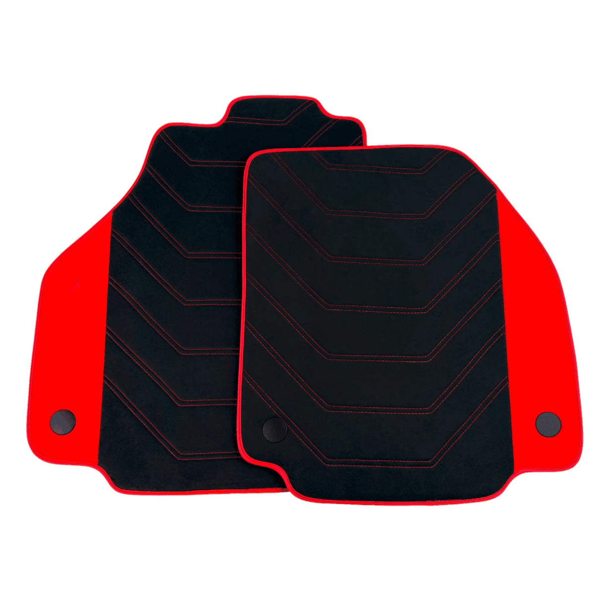 Black Alcantara Floor Mats for Ferrari 458 GT2 (2012-2015) with Red Alcantara Accents