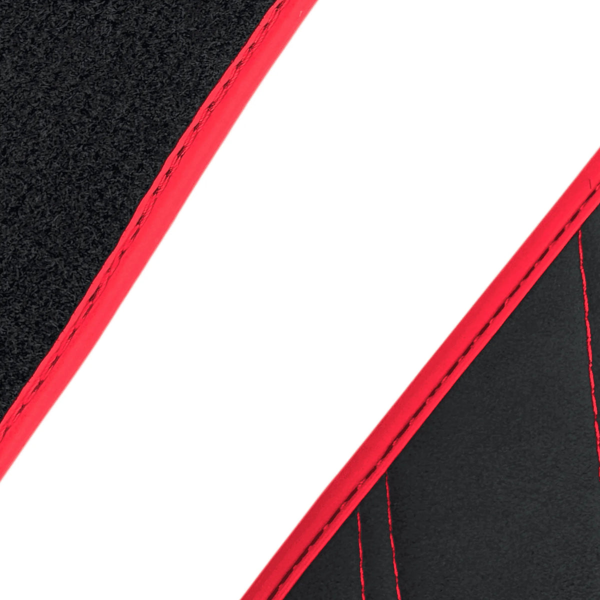 Black Alcantara Floor Mats for Ferrari 458 Spider (2012-2015) with Red Alcantara Accents