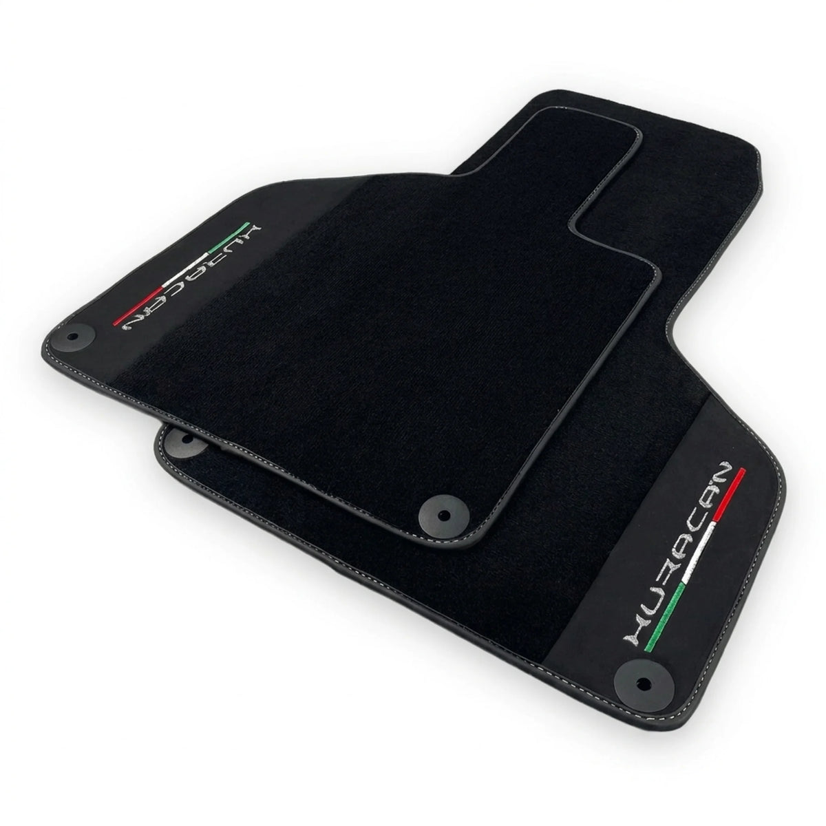 Black Carpet Floor Mats for Lamborghini Huracan with Alcantara Leather - AutoWin