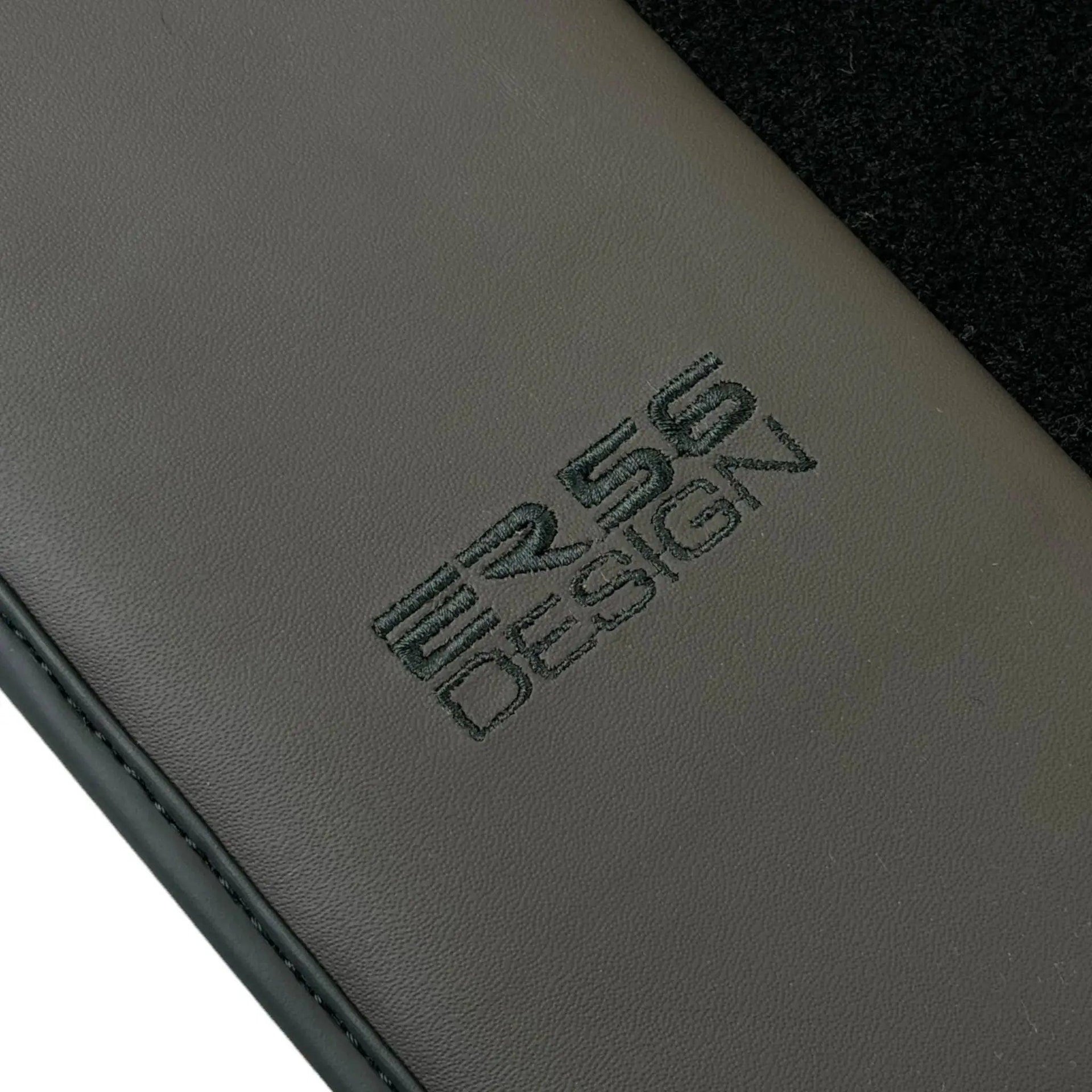 Black Floor Mats for Audi Q8 (2018-2023) with Dark Brown Leather | ER56 Design - AutoWin