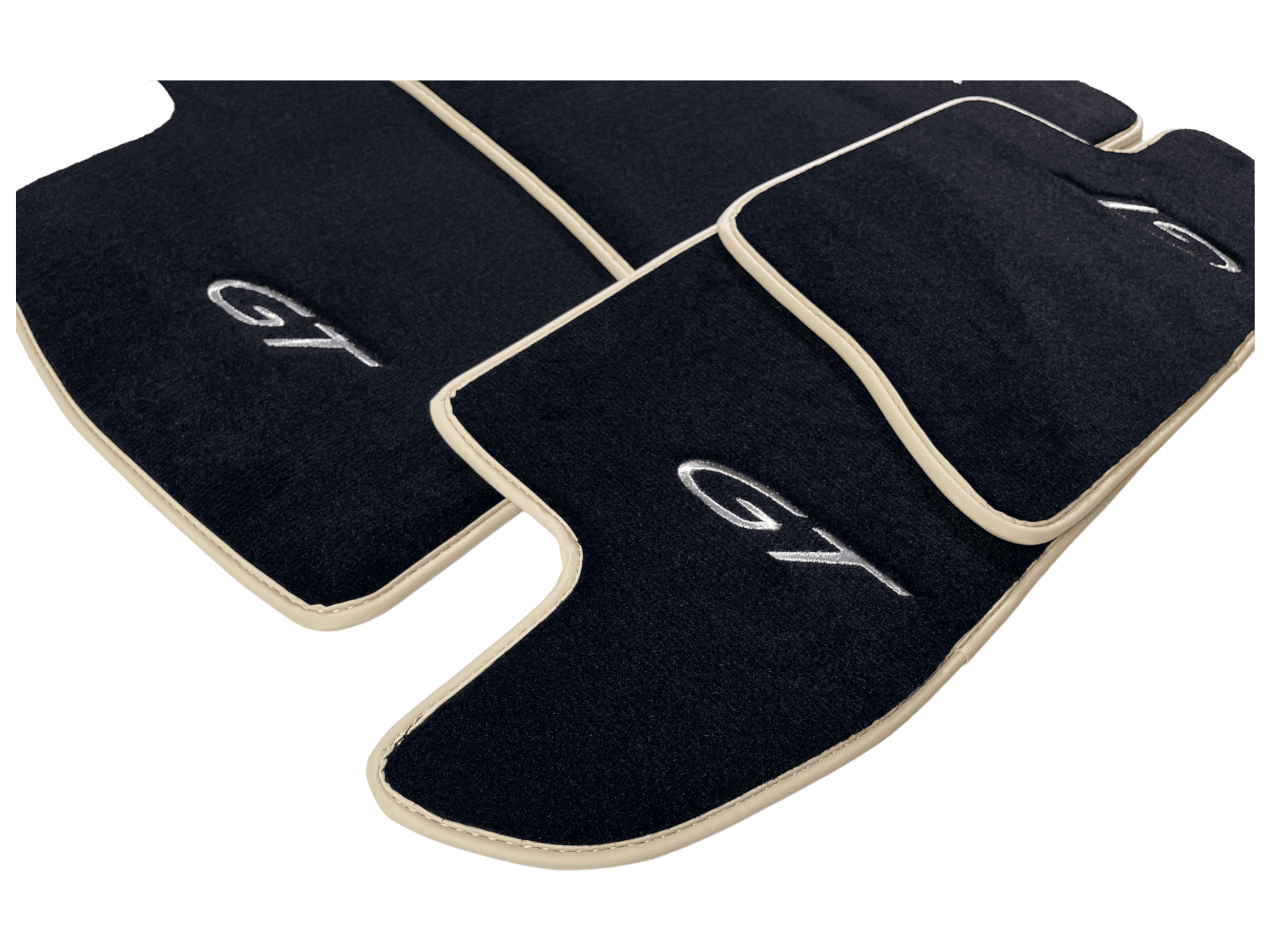 Black Floor Mats For Bentley Continental GT (2011–2018) With Beige Trim - AutoWin