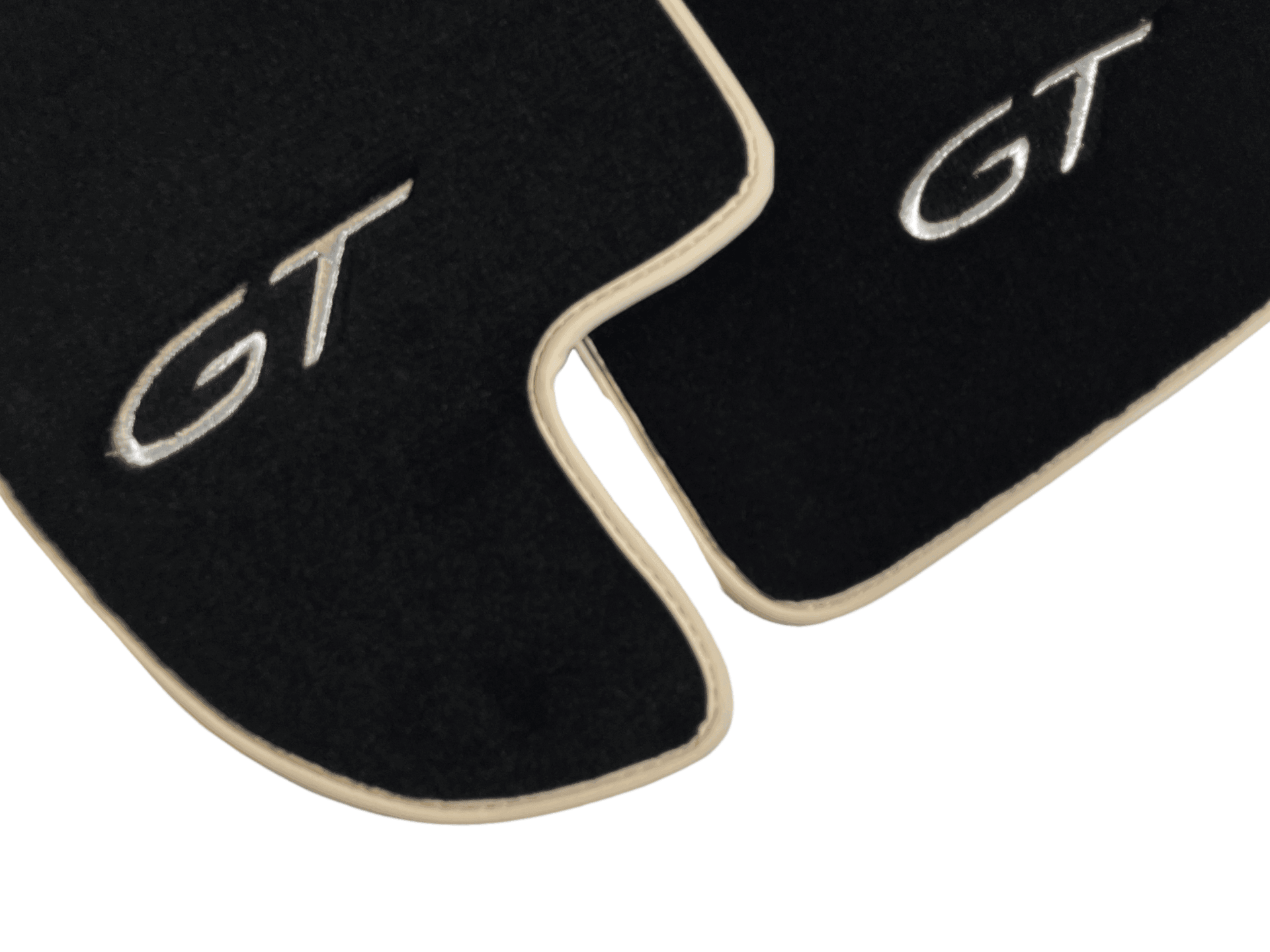 Black Floor Mats For Bentley Continental GTC (2011-2018) With Beige Trim - AutoWin
