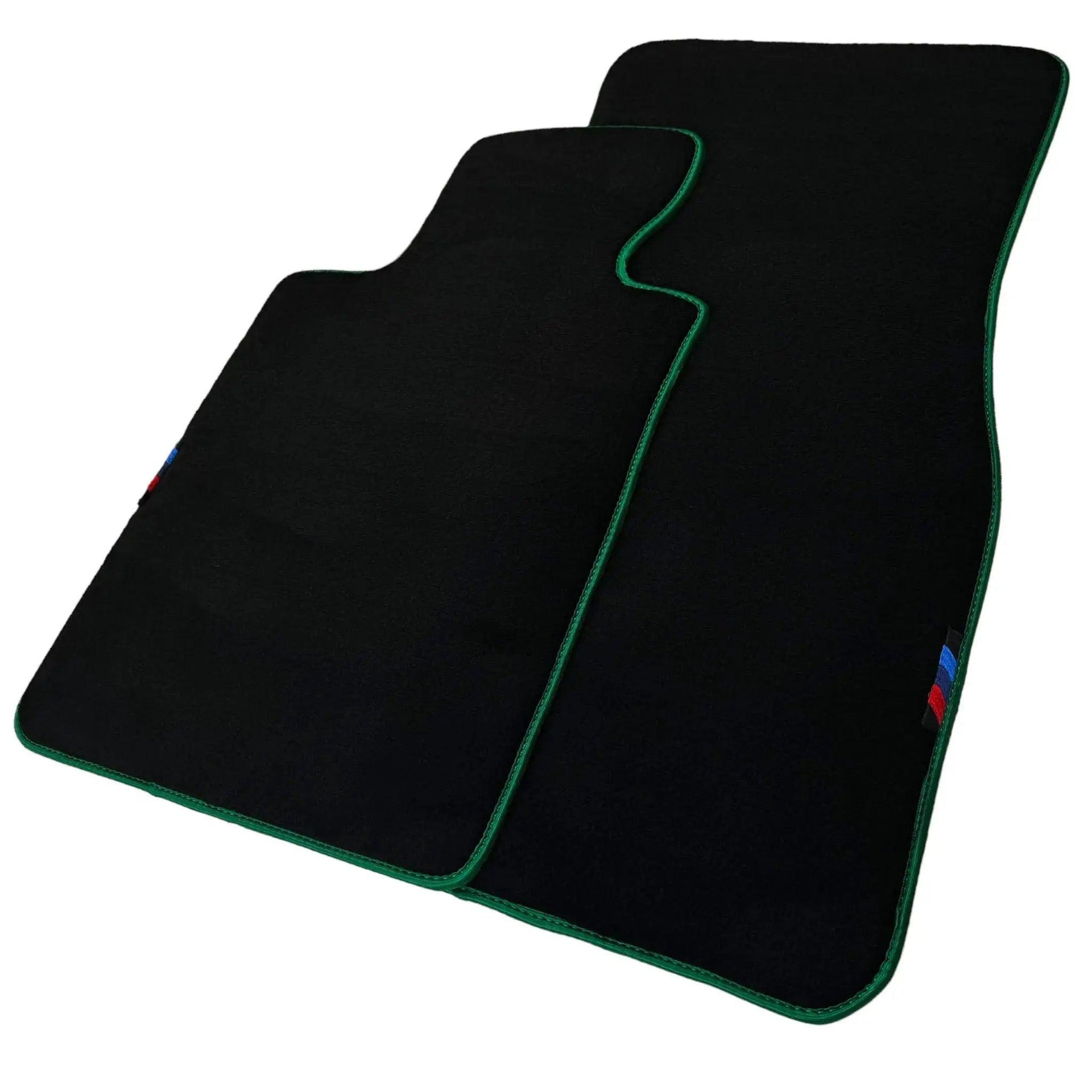Black Floor Mats For BMW 5 Series F07 Gt | Green Trim - AutoWin