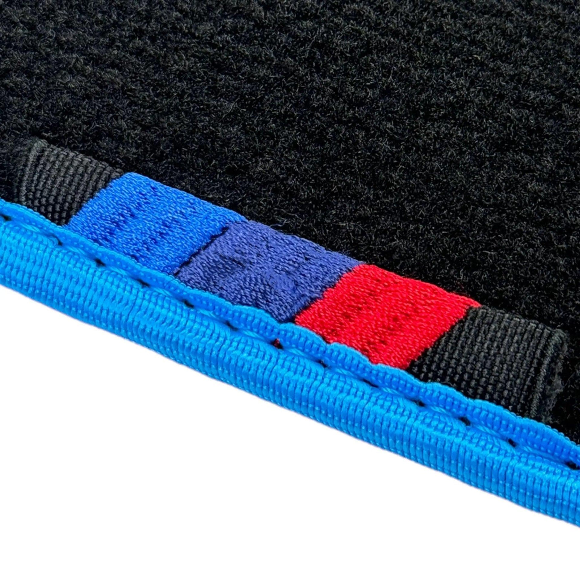 Black Floor Mats For BMW M3 G81 Touring (2022-2026) | Sky Blue Trim - AutoWin