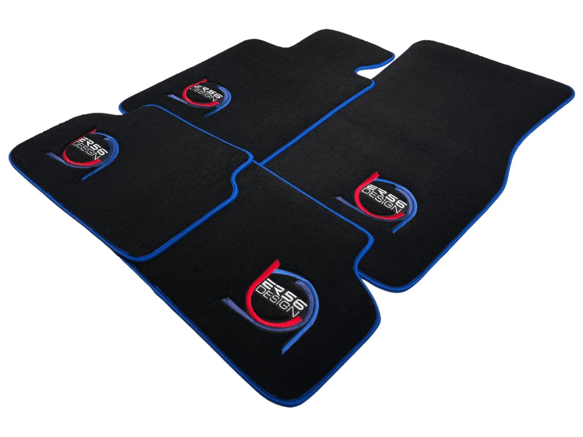 Black Floor Mats For BMW 5 Series G31 Wagon ER56 Design Limited Edition Blue Trim - AutoWin