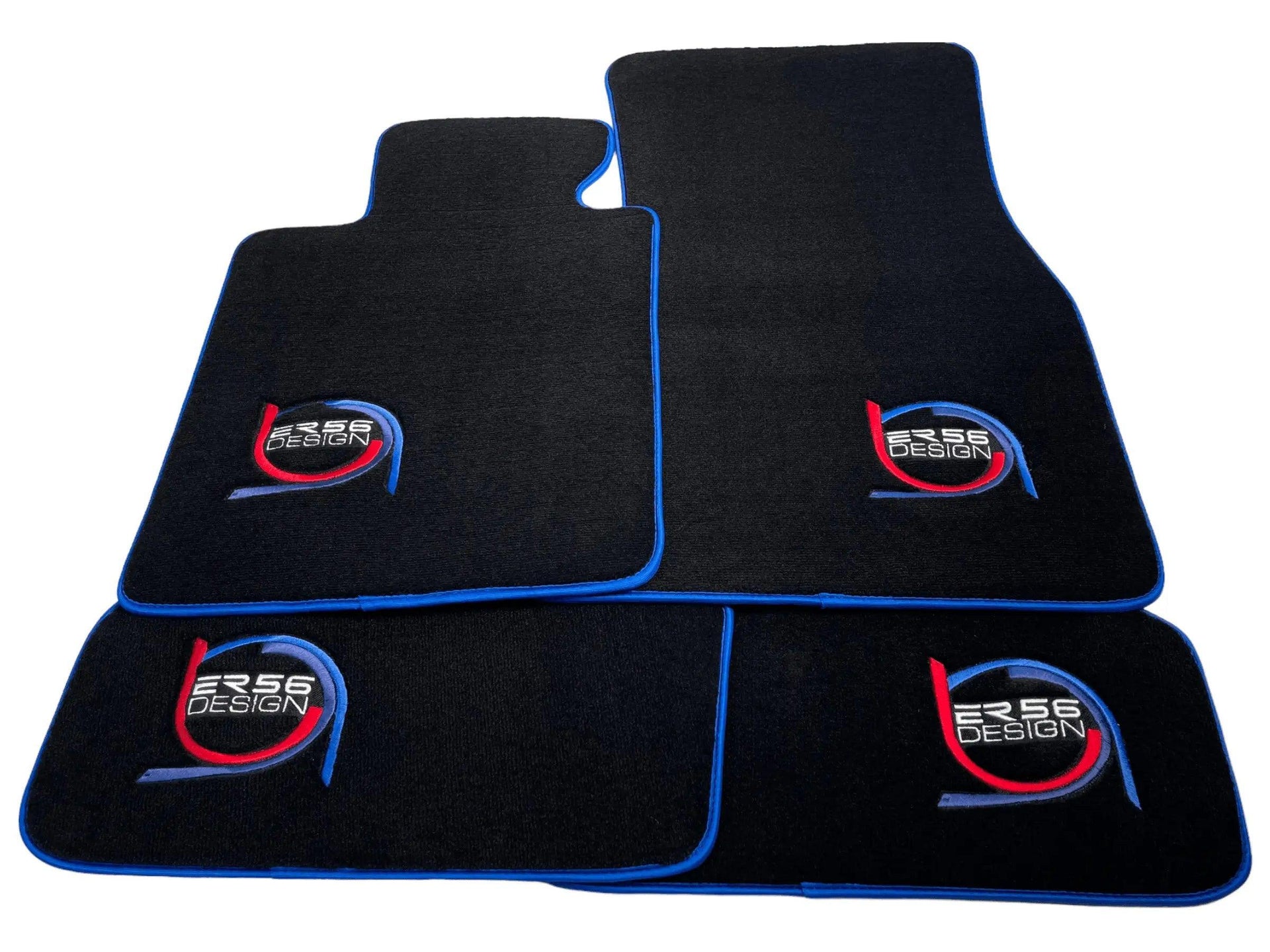 Black Floor Mats For BMW M3 E92 ER56 Design Limited Edition Blue Trim - AutoWin