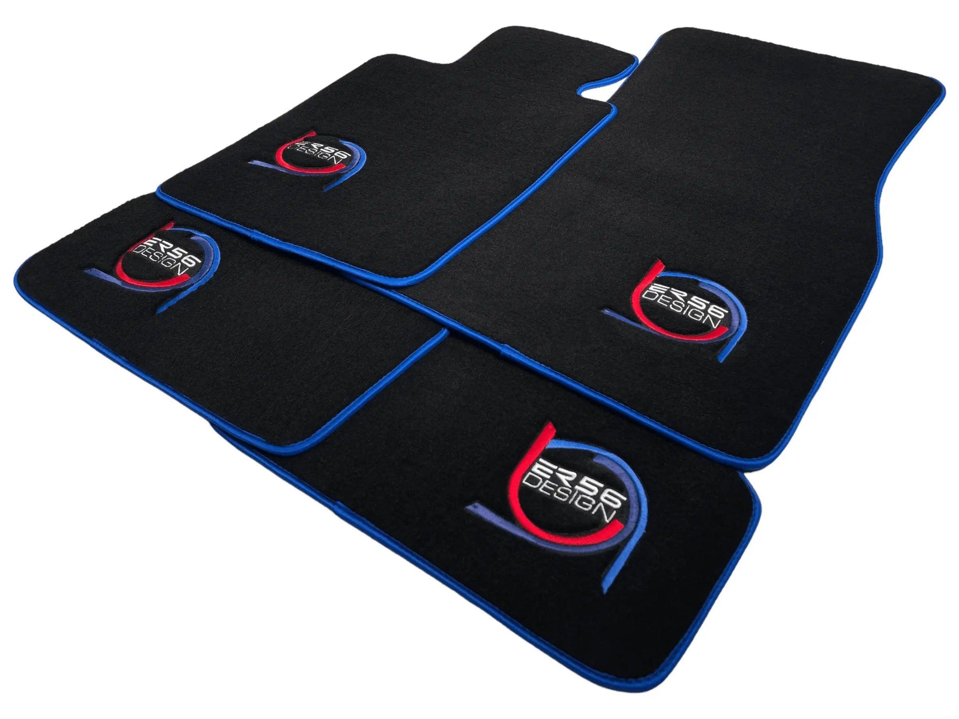 Black Floor Mats For BMW M3 E92 ER56 Design Limited Edition Blue Trim - AutoWin