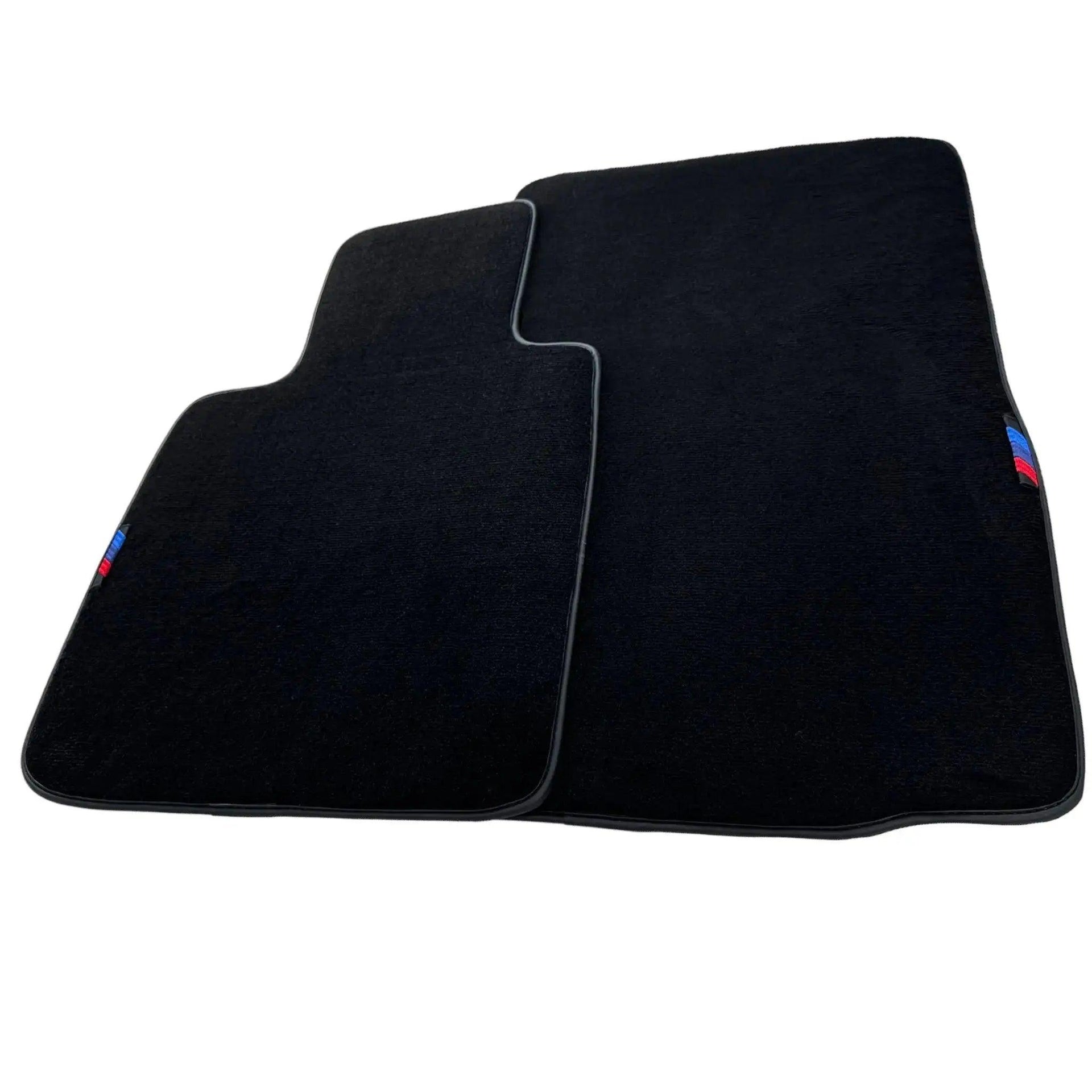 Black Floor Mats For BMW Z4 Series E89 With 3 Color Stripes Tailored Set Perfect Fit - AutoWin