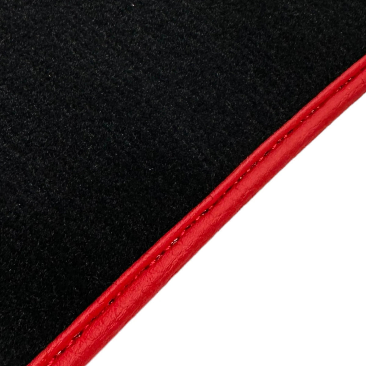Black Floor Mats for Ferrari 296 GTB (2022-2027) with Leather and Red Trim - AutoWin
