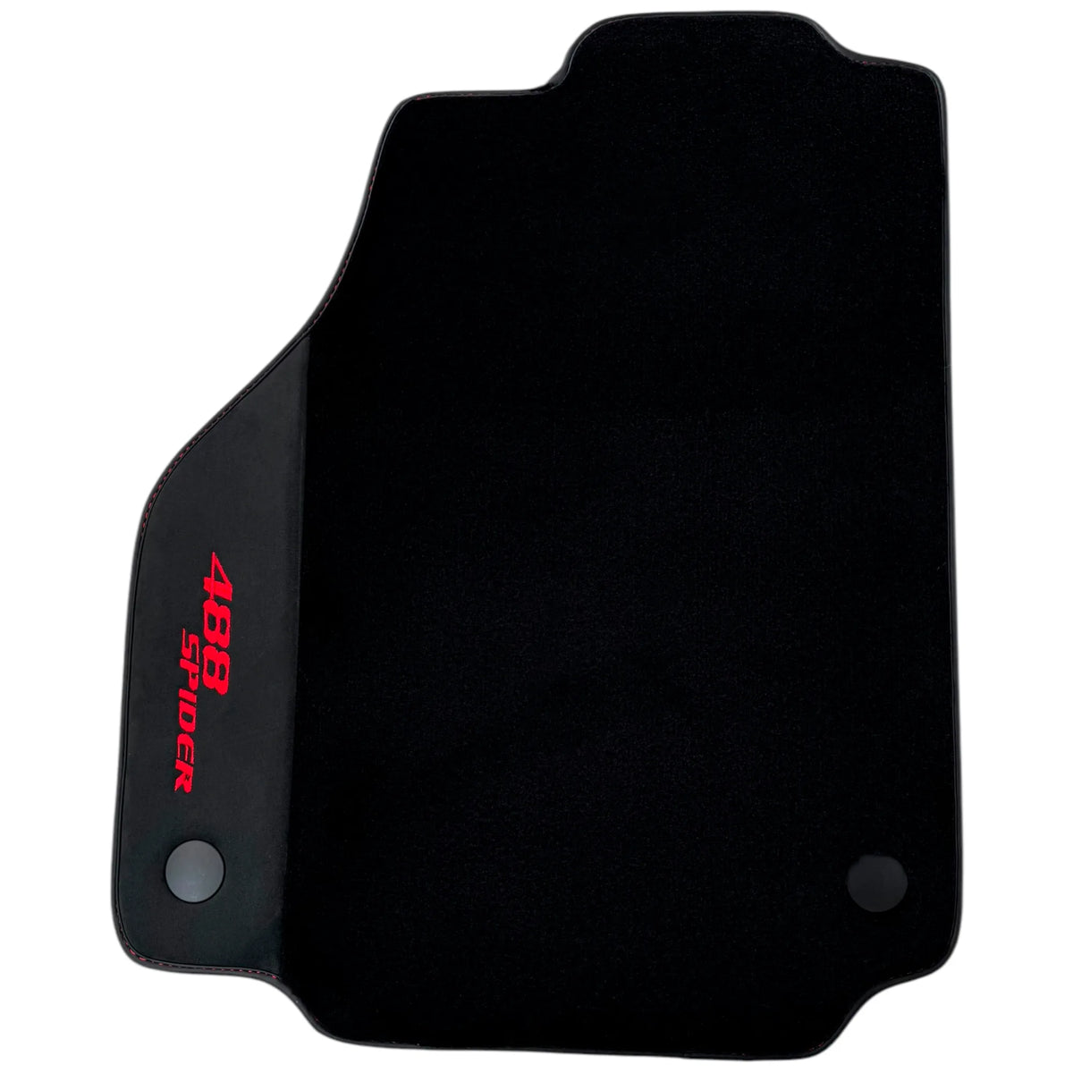 Black Floor Mats for Ferrari 488 Spider (2016-2022) with Alcantara | Red Sewing