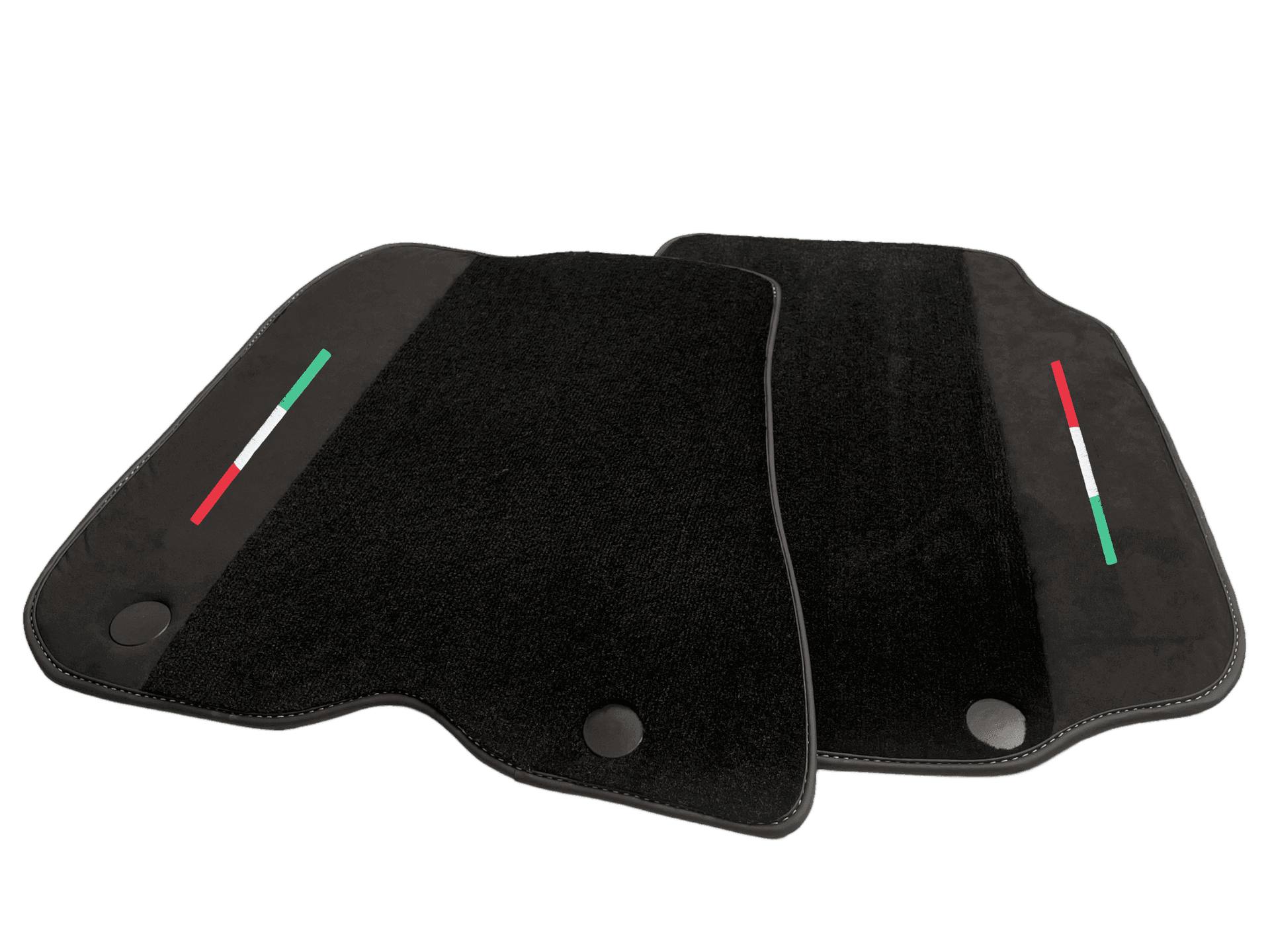 Black Floor Mats For Ferrari F12 Berlinetta (2012-2022) With Alcantara Leather Yellow Edition - AutoWin