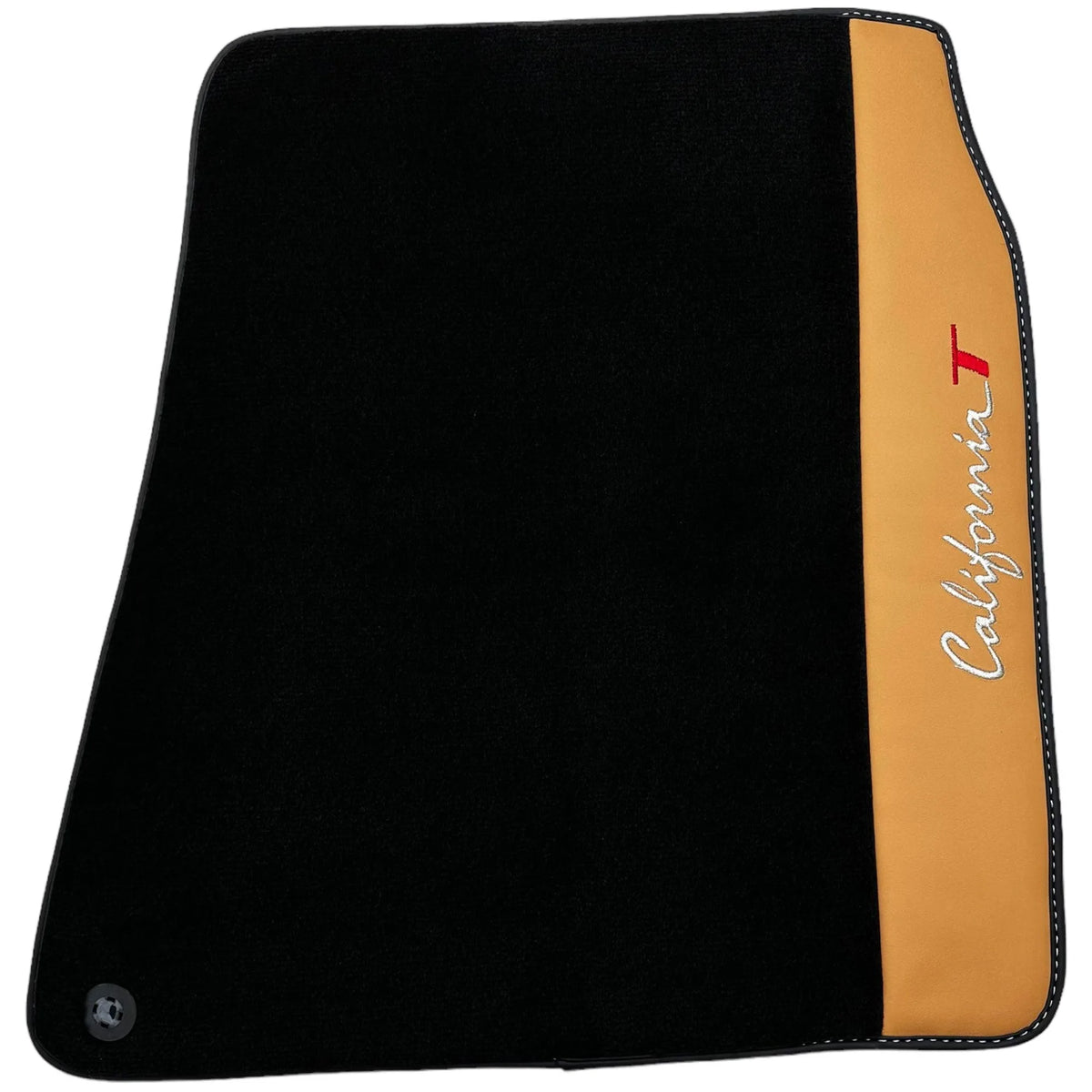 Black Floor Mats for Ferrari California T (2015-2018) with Beige Nappa Leather - AutoWin