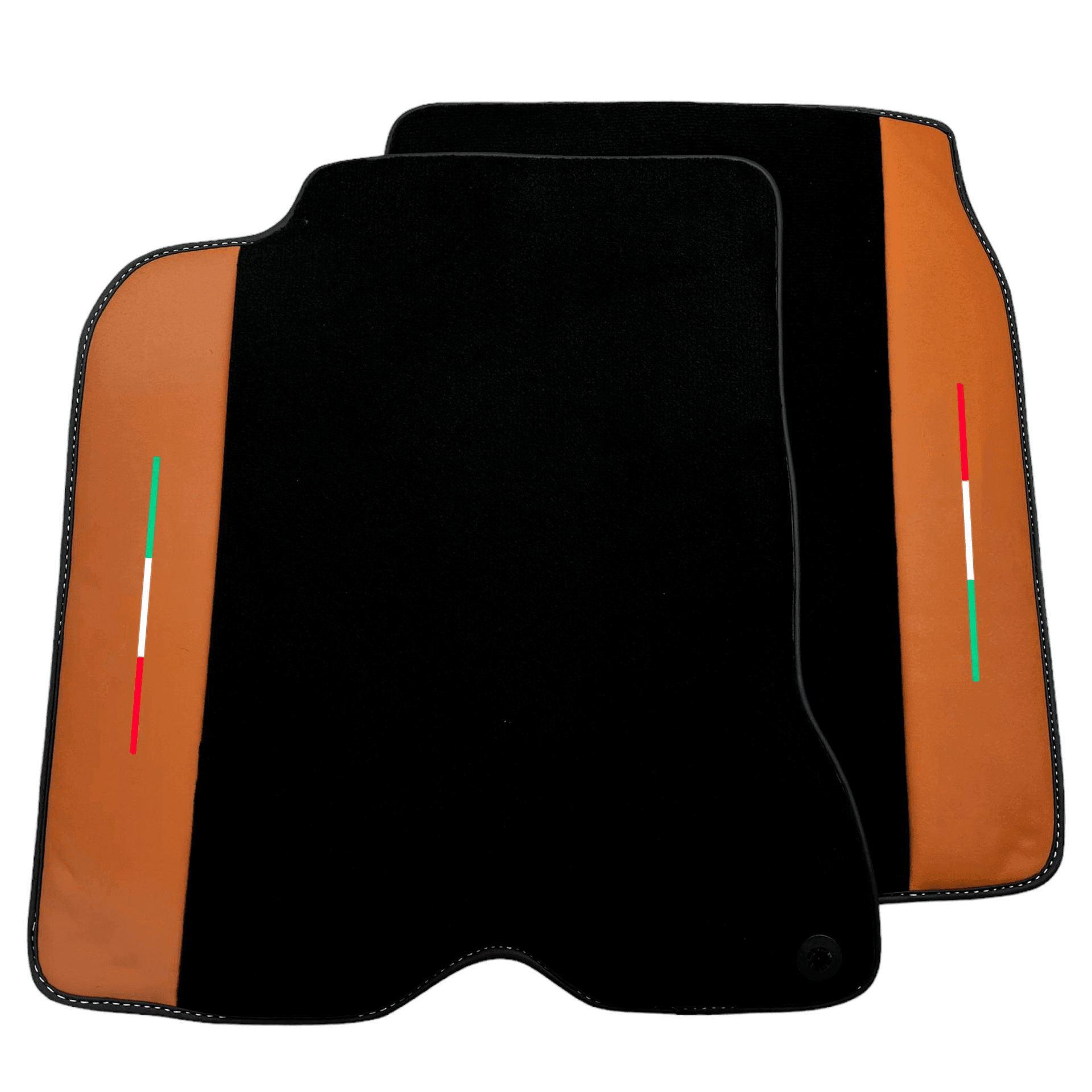 Black Floor Mats for Ferrari California T (2015-2018) with Cuoio Nappa Leather - AutoWin