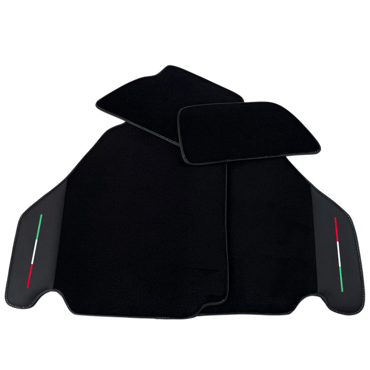 Black Floor Mats for Ferrari F430 (2004-2009) with Leather | Italian Edition