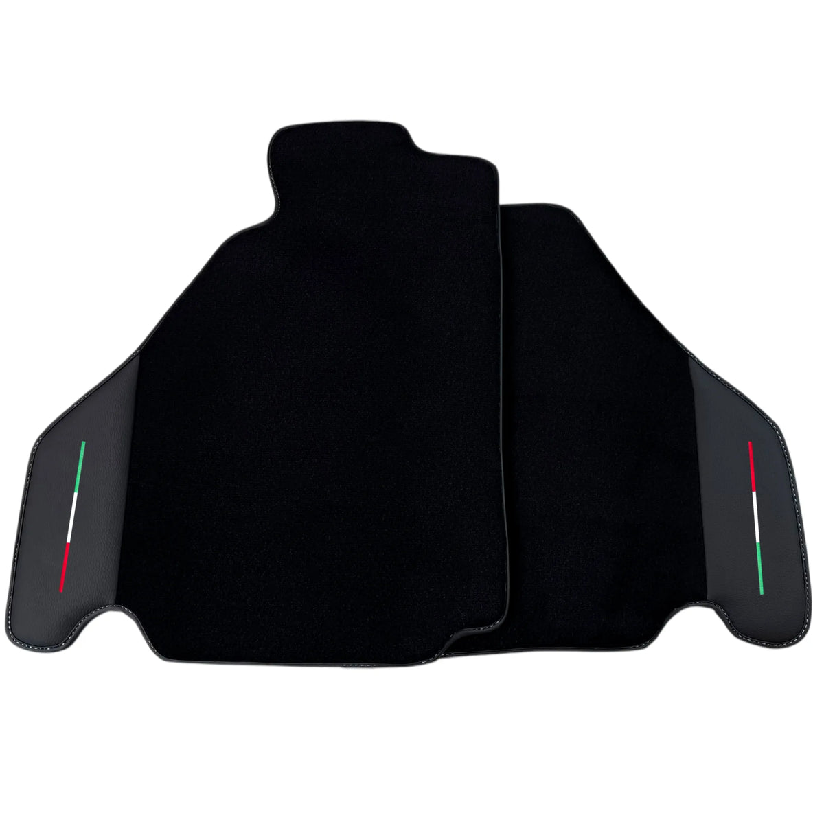 Black Floor Mats for Ferrari F430 (2004-2009) with Leather | Italian Edition